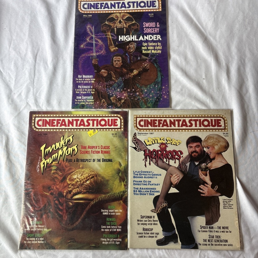 Cinefantastique Sci-Fi and Horror Movie Magazine 1986 Set of 3 (G)